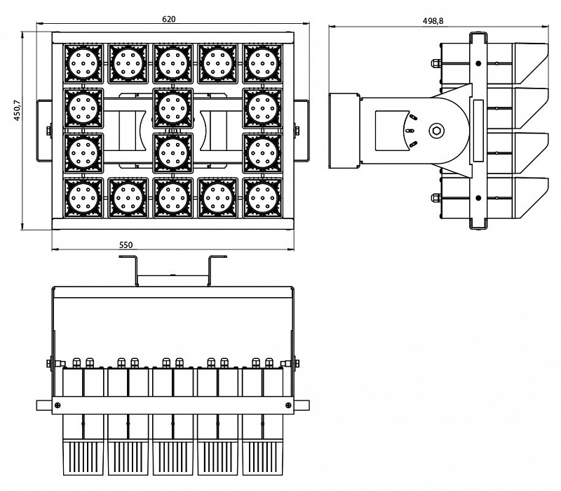 LED floodlights 880W (DS-LFL-900-16x7)