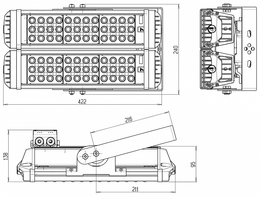 Industrial LED Luminaire 155W Double (INDUSTRY.3)